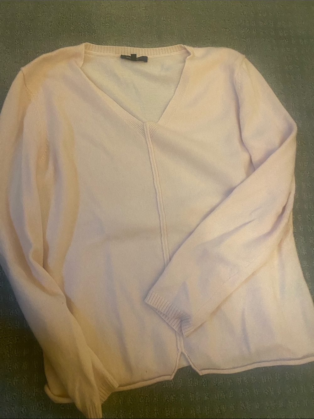 Lafayette 148 New York Pale Pink V‑Neck Sweater petite L